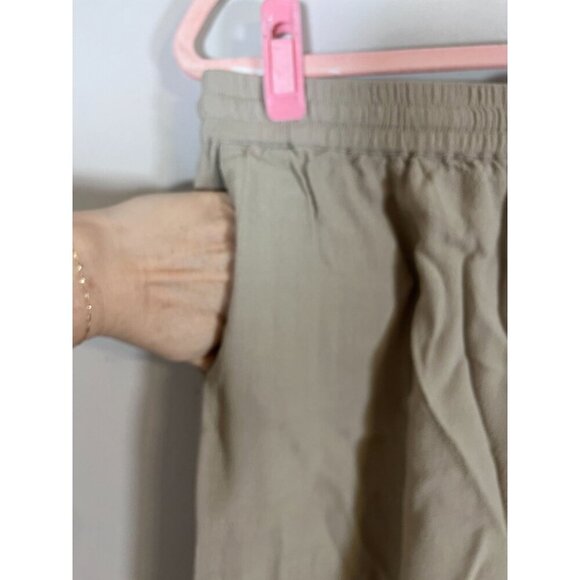 J Jill Culotte Pant L Tan Cropped Neutral Resort Preppy Boho Classic Minimalist - Picture 7 of 12